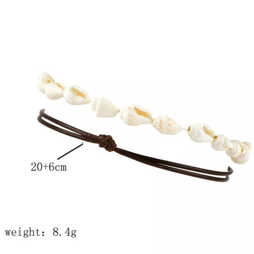✔️Last 1! Shell Brown Leather Wrap Ankle Bracelets - Picture 7 of 8